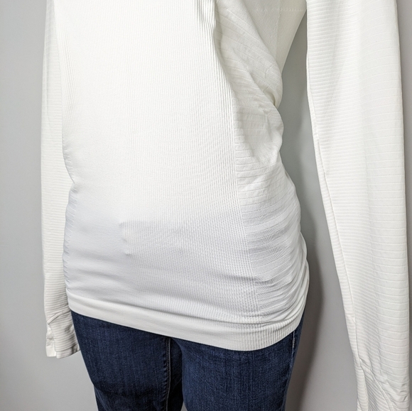 Athleta white Flurry Blizzard Rib long sleeve top S - Picture 3 of 9